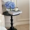 XiuWoo Nordic Sofa Side Cabinet Living Room Home Small Coffee Table Modern Minimalist Corner, Metal Iron Outdoor Round Table Weather Resistant Anti-Rust Outdoor End Table 52X38X28 Cm