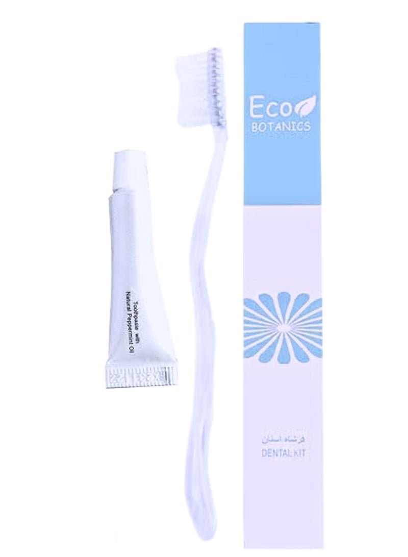 Eco Botanics Bulk Set Pack of 50 Hotel Amenities Disposable Travel Dental Kit For Adults & Kids