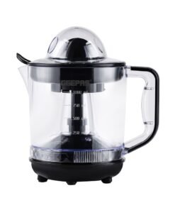 GEEPAS 1 L Citrus Juicer 25 W| Set includes 2  Cones, Jar and a Transparent Lid| Automatic Juicer for making Orange Juice, Lemon, and so on| Plastic Body with Non-Slip Feet| 2 Years Warranty 1 L 25 W GCJ9900N Yellow/White