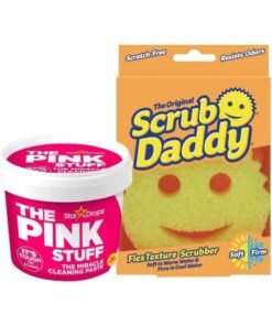 Scrub Daddy Pink Stuff Multipurpose Cleaning 850g Paste and Scrub Daddy All Purpose Yellow Cleaning Sponge Bundle (1 Pc Cleaning Paste And 1 Pc Cleaning Sponge)