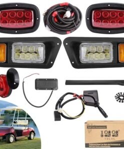 10L0L Golf Cart Light Kit for Yamaha G14 G16 G19 G22 Gas & Electric, Deluxe Headlight Taillight with Turn Signal Switch Horn Button, Blinker & Brake Light Switch Pad