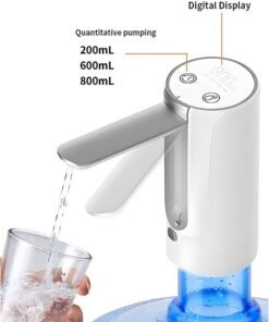 HOOPZOZA Folding Electric Water Dispenser Pump for 5 Gallon Bottle Free Quantitative Drinking Water Bottle Pump drinking water bottle dispenser with 1200mAh Battery USB Charging Water Pump  for Home Camping