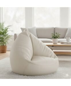 Harmony Home Trio Leather Bean Bag Sofa Chair – Stylish & Comfortable Seating for Living Room, Bedroom & Lounge (Cream)
