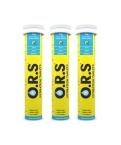 O.R.S Hydration Tablets With Electrolytes Vegan Gluten And Lactose Free Formula Natural Lemon Flavor 24 Count Pack Of 3