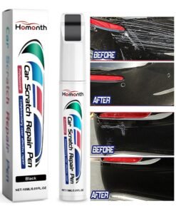 Homonth Touch Up Paint For Cars, Automotive Paint, 2 in 1 Car Touch Up Paint Erase Car Scratches Pen For Vehicles, Quick And Easy To Repair Universal Car Paint (Black)