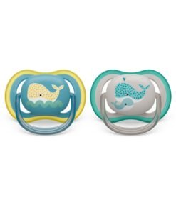 Philips Avent Ultra Air Soothers, Light, Breathable Soothers for Babies Aged 18 Months Plus, BPA-Free, with Steriliser Carry Case, 2 Pack
