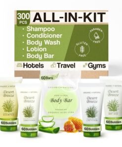 1-Shoppe All-in-Kit Desert Breeze Hotel Soaps  Toiletries Bulk Set  1Shoppe Amenities Kit  1oz Shampoo  Conditioner Body Wash Lotion Bar Soap  Travel Size  300 Pieces