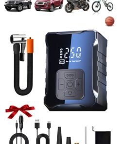 SUITU Digital Car Tyre Inflator Air Compressor, Portable Tyre Inflator with Auto Stop and LED Light 12V Fast Portable Air Pump 150PSI Strong Cordless Air Pump Trucks
