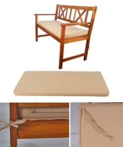 Acacia Wood Garden Lounge Seating Sofa with Cushions Patio Sofa Seating Wooden Outdoor Balcony Terrace Yard Lawn Furniture