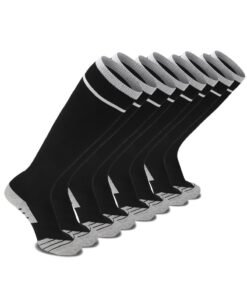 SKY WING Unisex Athletic Knee High Breathable Compression Solid Tube Soccer Football Sport Socks 1/2/3/4 Pairs for Youth Adult