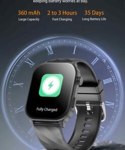 RollsTimi  Smart Watch for Men Women Fitness Tracker: Black Smartwatch with Bluetooth Call Sleep Monitor Compatible with Android Ios 100+ Sport Modes Step Counter Waterproof IP67