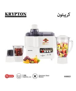 KRYPTON Multifunctional 4 In 1 Juicer and Food Processor, Blender, Chopper & Grinder With Big Capacity Jar, 2 Speed Control with Pulse Function, Overheat Protection and Stainless Steel Grater 1.8 L 650 W KNB6021NV White