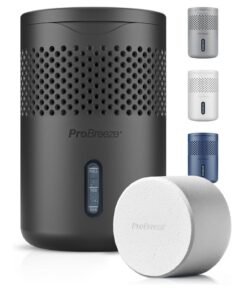 Pro Breeze Osmo Dehumidifier, Silent & Refillable Moisture Absorber for Damp & Condensation at Home, Bedroom, Wardrobe, Car, Mould Remover with 1 Tablet, No Power Required Proudly designed in the UK