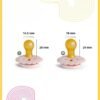 joybuy Natural Latex Flower-Shaped Baby Pacifier, Baby Flower Soothing Pacifier, Safe & Non-Toxic, Soft & Comfortable, Pacifier for Baby,  0 - 6 Months, Pink