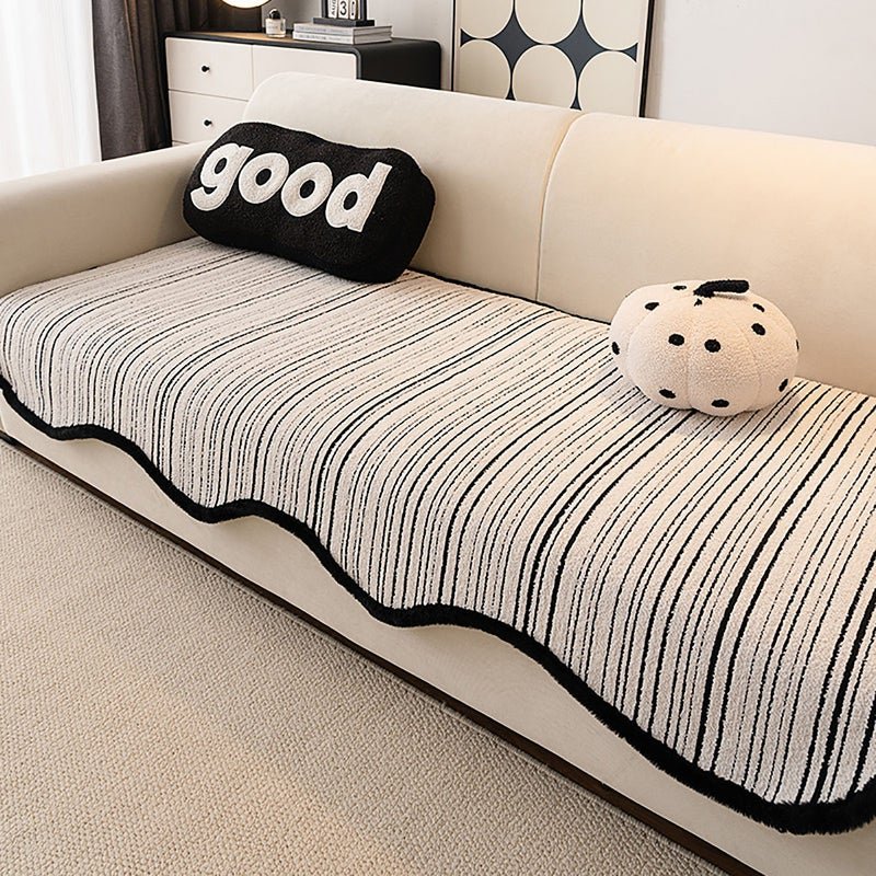 Striped Sofa Cushion Special-Shaped Irregular One-Piece Leather Sofa Cover Blanket Four Seasons Universal Non-Slip Sofa Cover Cushion