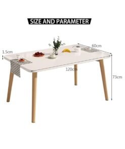 Alternative view of Dining Table, Modern Coffee Table Lunch Table with Solid Wooden Legs, Simple Square Side Desk Kitchen Table for Small Space Like Home Living Room Kitchen Dining Room Lounging Cafeterias (Retangular, 120 * 60 * 73CM)
