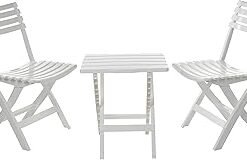 Portable Camping Folding Chair & Table Set, White