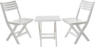 Portable Camping Folding Chair & Table Set, White