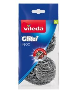 Vileda Heavy Duty Scourer Inox, Pack of 2 Metallic 4 x 11 x 20 cm