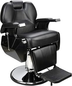 ORGANIC-COSMETIC Salon Style Barber Chair, Salon Chair for Hair Stylist, Heavy Duty Tattoo Chair Beauty Salon Equipment (Black)