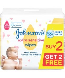 Johnson's Baby Wipes, Extra Sensitive, 98% Pure Water, 56 Pieces, 2+2 Free