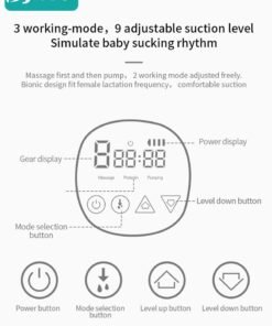 Bybeo Electric Wearable Hands-Free Breast Pump with 30 PCS Breastmilk Storage Bags, Low Noise & Painless, LCD Display, 3 Modes & 9 Levels - Image 3