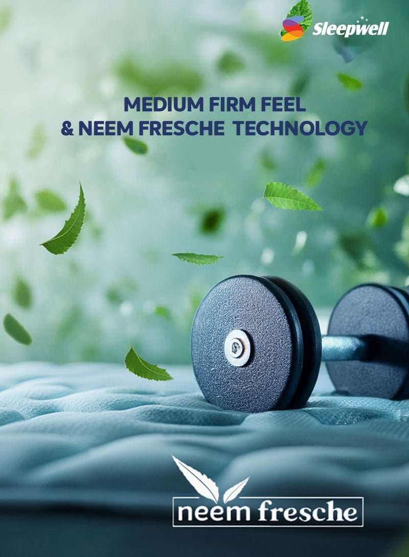 Sleepwell Utsav 2.0 | Resitec Foam | Single Bed Size | Medium Firm | Neem Fresh Technology | Anti Sag Mattress (200L x 90W x 15H cm) Thickness 15 cm