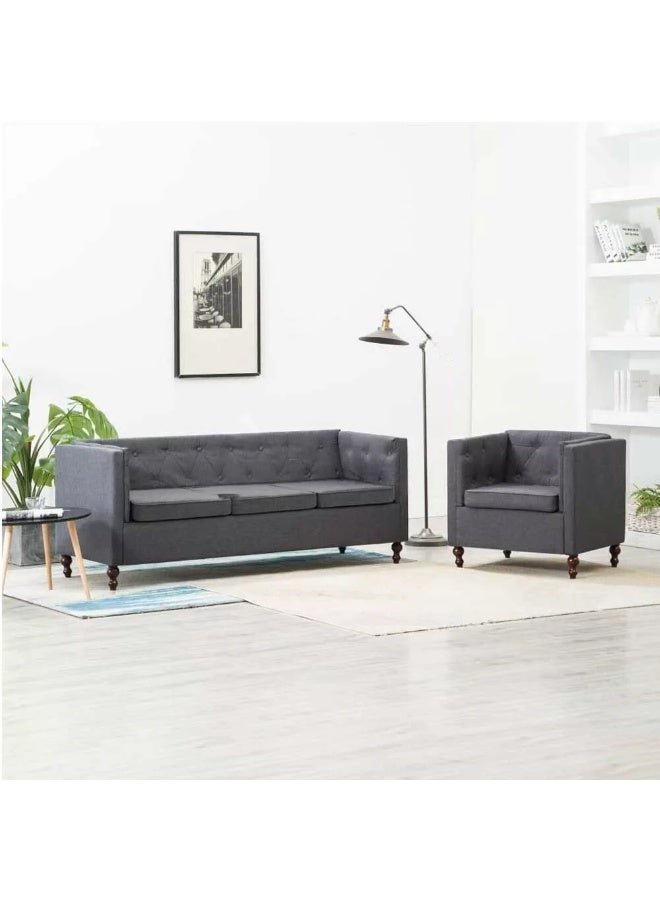 DIVINE FURNITURE High Arm Tufted Sofa Set