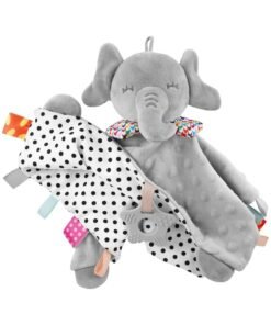 NNEWVANTE Blanket for Newborn,Soft Cotton Elephant Security Taggies Teether Toy,Soothing Newborn Baby Gifts,Newborn Gifts for Baby Girl Boy, Kids, and Toddlers