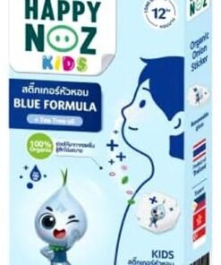 Happy Noz Organic Onion Sticker for Kids – Blue Formula with Tea Tree Oil | Natural Nasal Relief for Cold & Cough | 100% Organic | Baby Safe (0-6 Years) | 12+ Hour Long-Lasting Effect