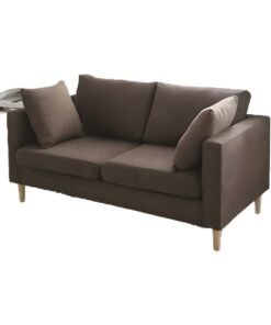 Comfynest Modernism Fabric Loveseat With Square Arm And Bolster Pillows