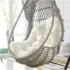 Garden Terrace Rattan Swing Chair Wicker Egg Hanging Chair Hammock Hanging Chair Large Size Cushion Hanging Basket Chair Cushion Indoor Outdoor 90 * 120cm (Chair Not Included) White