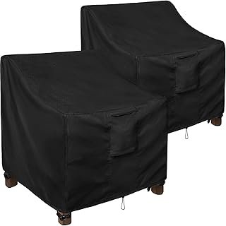Patio Chair Covers, 2 Pack Lounge Deep Seat Cover, Heavy Duty Lawn Patio Outdoor Furniture Covers Waterproof with Air Vents for All Weather (30" W x 37" D x 31" H)