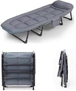 Outdoor Stable Eight-Legged Folding Portable Leisure Recliner with Mattress Office Single Recliner Office Workers Nap Artifact Portable American Bed (65cm X 200cm)