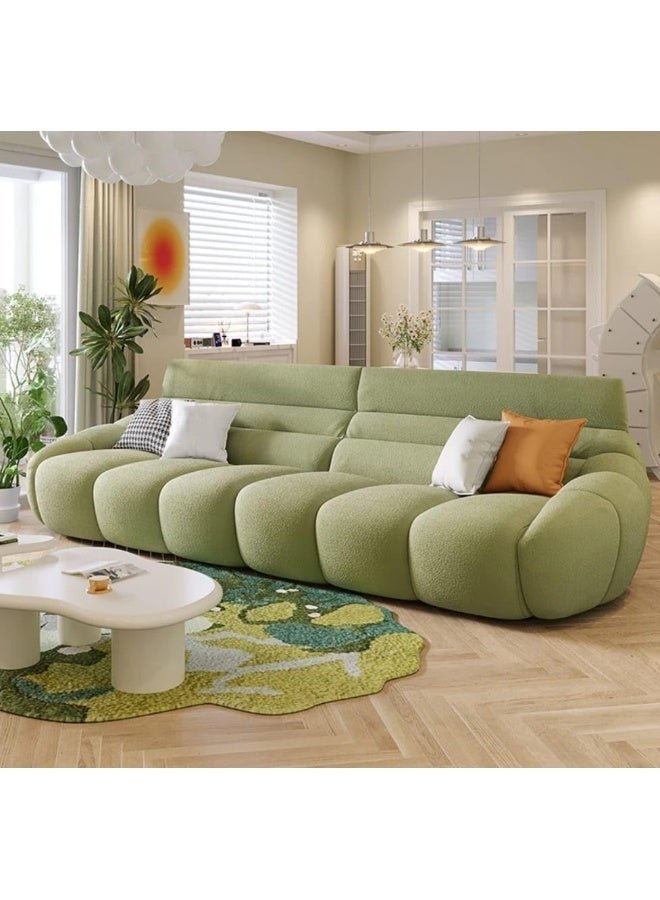 Modern Curved Sectional Sofa Green Velvet 304 x 100 x 91 cm