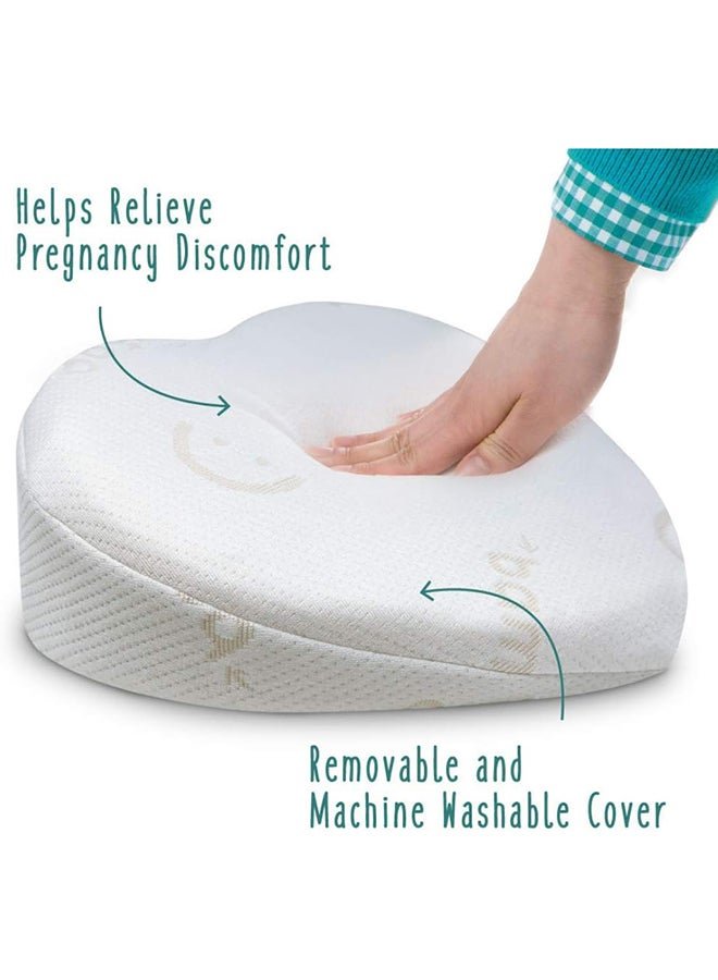 Babyworks Heart Shaped Pregnancy Wedge Pillow, Maternity Support for Belly, Back and Knees, Pregnancy Body Pillow - Includes Removable and Washable Cover - Image 2