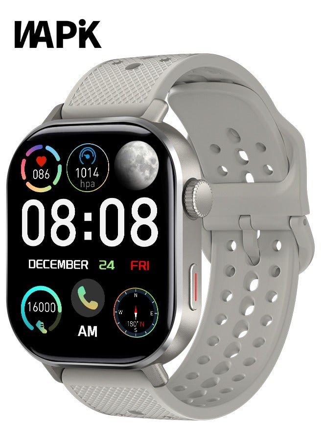 WAPIK Korean Brand ST60 GPS Smartwatch with Built-in Dual Satellite Positioning, AMOLED Display, Bluetooth Calling, Altimeter, 110+ Sports Modes, IP68 Waterproof, Compatible with Android & iOS