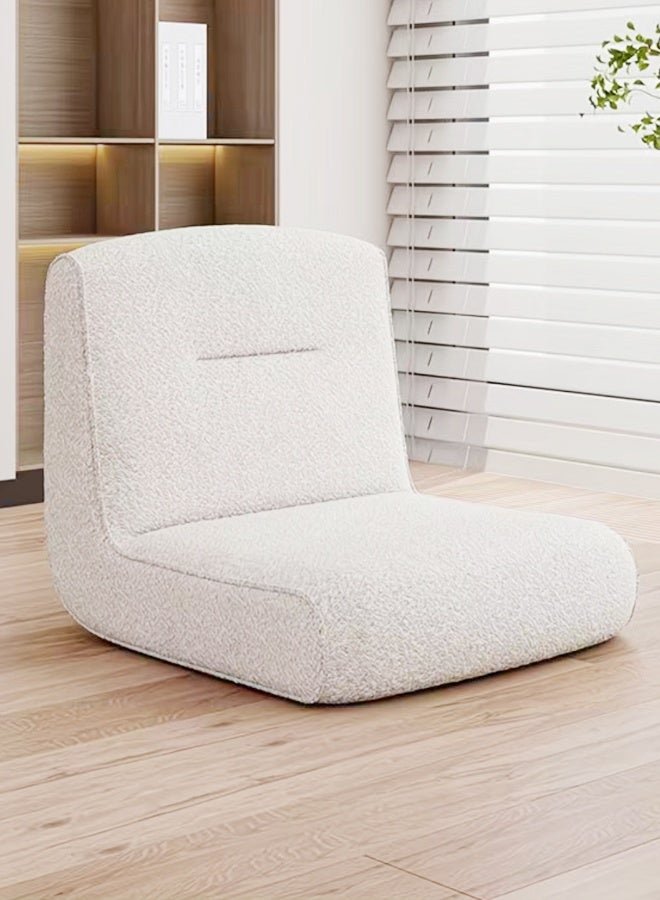 fashionhome Modern Minimalist Floor Chair with Ergonomic Backrest and Plush Bouclé Upholstery, Perfect for Low-Profile Seating in Contemporary Living Spaces, Reading Corners 45 x 48 x 36 cm.