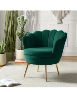 ALWASIT HOME Demetrius Single Seater Sofa Luxurious Design With Premium Fabric Best For Living Room For Hotel Velvet Fabric - Green