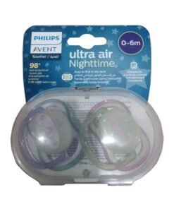 Alternative view of Philips Avent Soother Ultra Air Nighttime 0-6M For Girls, 2 Pieces | No.1 Brand Recommended by Moms Worldwide | Glows in the dark | Light | Breathable |BPA free |Orthodontic with Sterilization Case