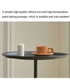 Alternative view of XiuWoo End Table,Accent Table Ideal for Any Room Side Table Living Room,Bedroom,Side Table Waterproof Metal Structure Great for Indoor & Outdoor,Black Tray Surface