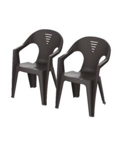 Cosmoplast Set Of 2 Regina Chair (Dark Brown)