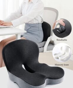 DUNISO Lumbar Support Pillow Seat Cushion for Office Chair Pressure Relief Sciatica & Tailbone Pain Relief Memory Foam Firm Coccyx Pad for Long Sitting, for Office Chair, Gaming Chair and Car Seat