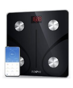 RENPHO Smart Scale For Body Weight Health Analyzer With Smart App 4 High Sensitive Electrodes 13 Body Composition - Black