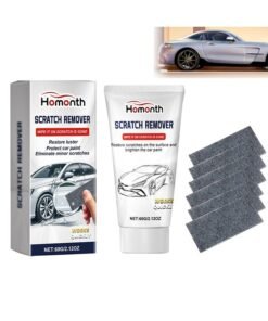 Homonth Car Scratch Remover 60g and 6 PCS Multi-Purpose Nano Magic Cloth, Nano Sparkle Cloth Car Polish Scratches Remover, Easy to Repair Small Scratched Water Spots Scratch Car Remover for All Car