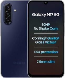 Samsung Galaxy M17 5G (Sapphire Black, 6GB RAM, 128GB Storage)| Circle to Search| Gemini Live| 50MP OIS Triple Camera| IP54 Rating| Gorilla Glass Victus| AI| 6 Gen of OS Upgrades| Without Charger -Indian Version
