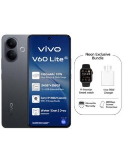 vivo V60 Lite AI 5G Dual SIM Elegant Black 12GB RAM 256GB With Exclusive Gifts Smart Watch, Supports 90W Charger And 24 Months Warranty + 400 days of screen protection - Middle East Version