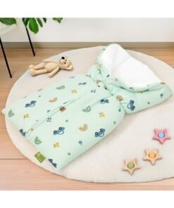 R for Rabbit Snuggy Bliss Baby Sleeping Bag Bedding Set | Premium 100% Muslin Cotton Carrying Nest for New Born Babies & Infant | Travel Friendly for 0-6 Months Baby Girl and Boy (Teddy Green)