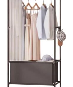 BLOOMING TIME Space-Saving Closet Organizer with Storage Shelf and Side Hooks