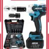 AOTUO Upgraded Fast Charger Impact Wrench Set – The Key to Power! AOTUO Power Tools, 98V Brushless Lithium-Ion Impact Wrench, High Torque Performance, Equipped with Two 4.0Ah Batteries